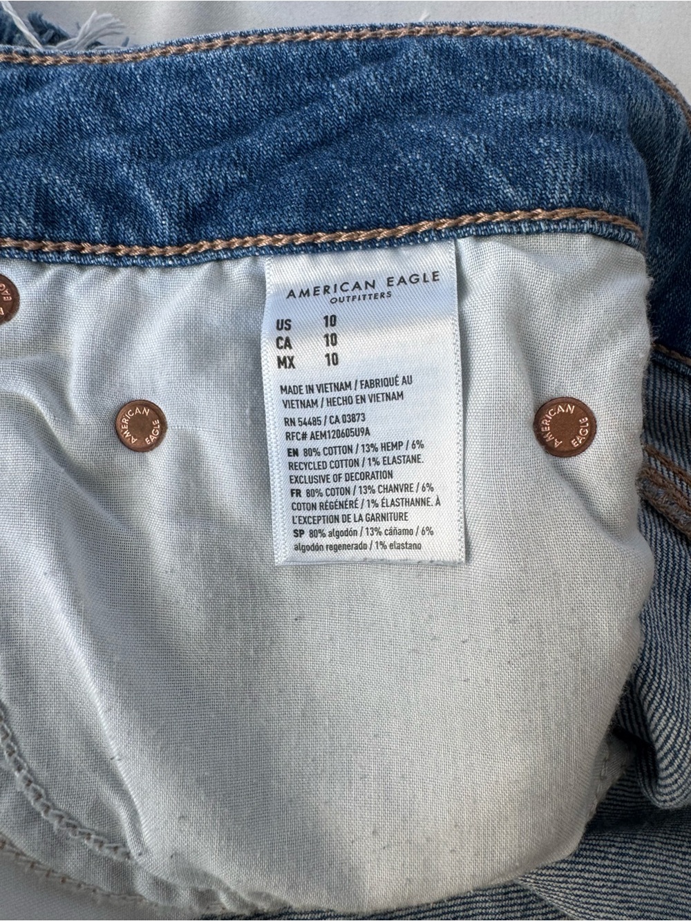 American Eagle Outfitters Shorts Tomgirl Short Stretch Light Blue Wash Size 10 - Picture 9 of 10